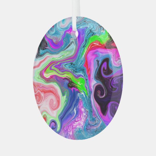 デジタカラフルルアートプラ絵を描ー ガラスオーナメント (正面左)