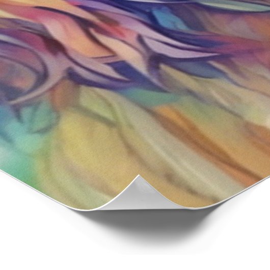 デジタカラフルルアートポートレートかわいい犬のオタハウンド ポスター (角)