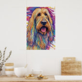 デジタカラフルルアートポートレートかわいい犬のオタハウンド ポスター (キッチン)