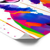 デジタカラフルルアートポートレート、かわいいチワフアドッグ ポスター (角)