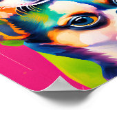 デジタカラフルルアートポートレート、かわいいチワフアペア ポスター (角)