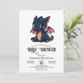 デジタカラフルルエレガント・ドラゴンの赤ちゃんシャワー 招待状 (スタンド正面)