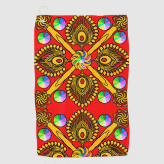 デジタカラフルルデザインゴルフタオル – 完璧なサイズ ゴルフタオル