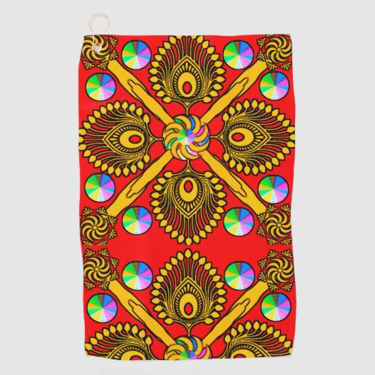 デジタカラフルルデザインゴルフタオル – 完璧なサイズ ゴルフタオル (正面)