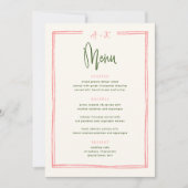 デジタカラフルルピンクと緑のフラットメニュー 招待状 (正面)