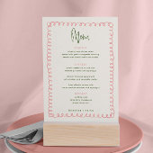 デジタカラフルルピンクと緑の波 招待状