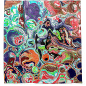 デジタカラフルル大理石抽象芸術アーモダント シャワーカーテン (正面)