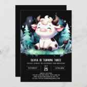 デジタガーリール牛誕生日 招待状 (正面/裏面)