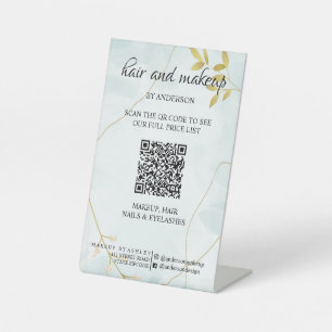 デジタシンプルルQR価格（白黒） 台座サイン