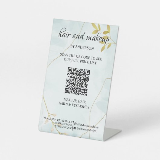 デジタシンプルルQR価格(白黒) 台座サイン (正面)