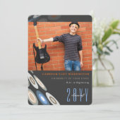 デジタスタイリッシュルバタフライ卒業写真パーティー 招待状 (スタンド正面)