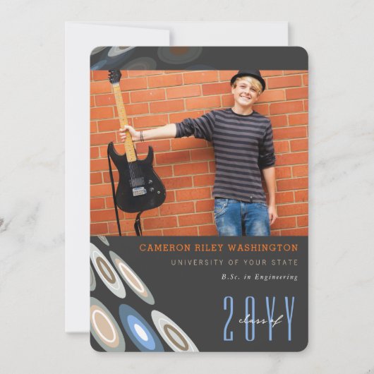 デジタスタイリッシュルバタフライ卒業写真パーティー 招待状 (正面)