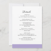 デジタミニマルルモダンラベンダー結婚が 招待状 (裏面)