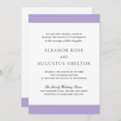 デジタミニマルルモダンラベンダー結婚が 招待状 (正面/裏面)