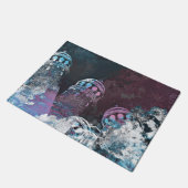 デジタモダンルグラフィックアートピンクタワーズデザイン ドアマット (アングル)