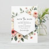 デジタモダンルピンク結婚フローラ セーブザデート (スタンド正面)
