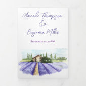 デジタモダンルラベンダーカントリースタイル結婚ズ 三つ折り招待状 (カバー)