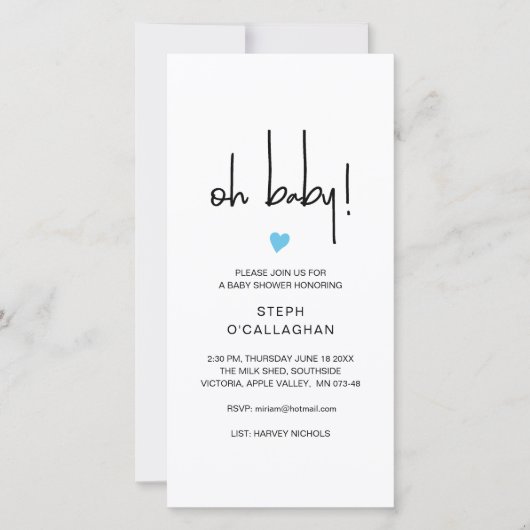 デジタモダンルOH男の赤ちゃんシャワー携帯電話Vite 案内状 (正面)