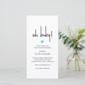 デジタモダンルOH男の赤ちゃんシャワー携帯電話Vite 案内状 (スタンド正面)