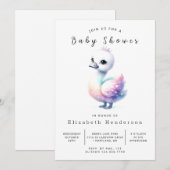 デジタユニークル白鳥ベビーシャワー 招待状 (正面/裏面)