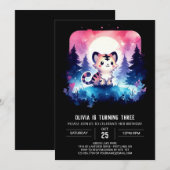 デジタルおもしろいタイガー誕生日 招待状 (正面/裏面)