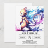 デジタルお洒落モンキー誕生日 招待状 (正面/裏面)