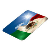 デジタルで生成されたメキシコ国旗の波紋 マグネット (左側)