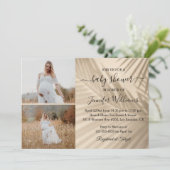 デジタルとプリント2枚の写真ベビーシャワー 招待状 (スタンド正面)