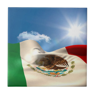デジタルによって発生させるメキシコの旗の波立つこと タイル