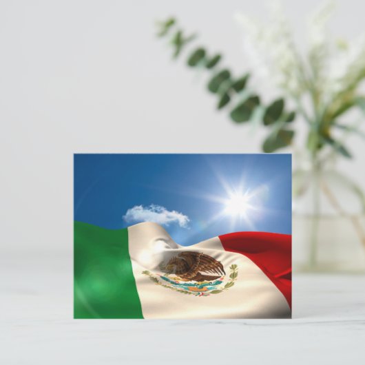 デジタルによって発生させるメキシコの旗の波立つこと ポストカード (スタンド正面)