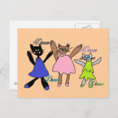 デジタルのキティのダンスポストカード ポストカード (正面/裏面)