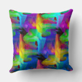 デジタルの非常に色のブラシストロークの汚れ クッション (裏面)