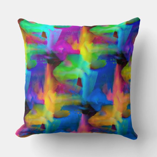 デジタルの非常に色のブラシストロークの汚れ クッション (正面)