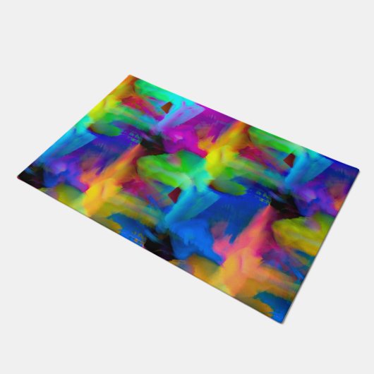 デジタルの非常に色のブラシストロークの汚れ ドアマット (アングル)