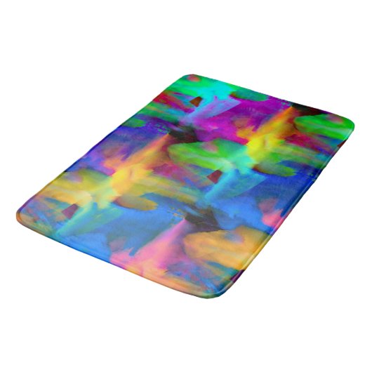 デジタルの非常に色のブラシストロークの汚れ バスマット (アングル)