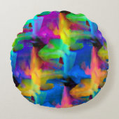 デジタルの非常に色のブラシストロークの汚れ ラウンドクッション (正面)