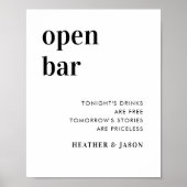 デジタルはっきりしたミニマ結婚リストの開いたバー ポスター (正面)