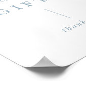 デジタルほこりっぽい青いカードとギフト結婚のサイン ポスター (角)