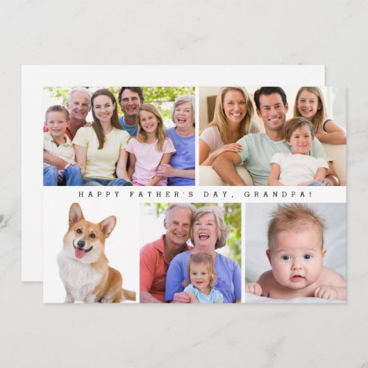 デジタルまたはプリントハッピー父の日おじいちゃん写真 シーズンカード (正面/裏面)