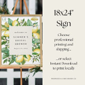 デジタルまたはプリントレモンブライダルシャワーウェルカムサイン ポスター