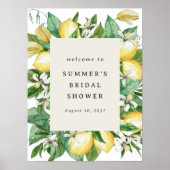 デジタルまたはプリントレモンブライダルシャワーウェルカムサイン ポスター (正面)