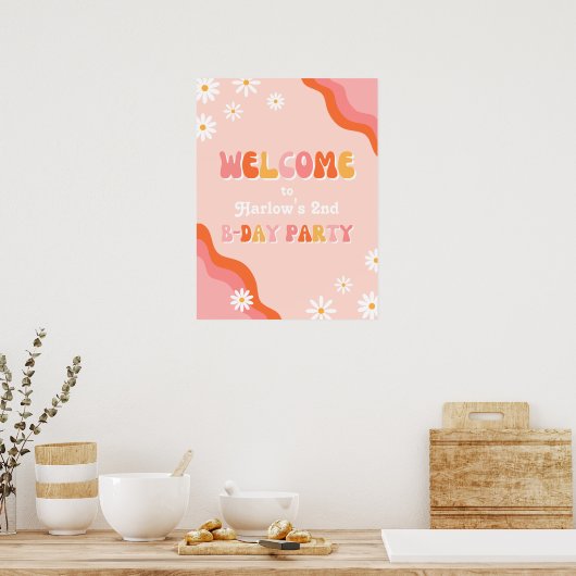 デジタルまたは印刷されたGroovyウェルカムサイン ポスター (キッチン)