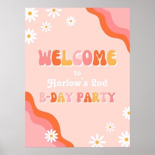 デジタルまたは印刷されたGroovyウェルカムサイン ポスター (正面)