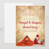 デジタルアнандカルラジ招待シーク教徒への招待 招待状 (正面/裏面)