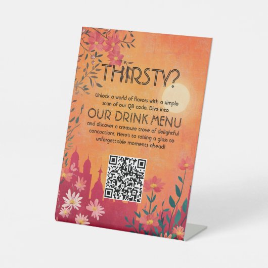 デジタルアクセスサンセットセレネ結婚ードのドリンク 台座サイン (正面)