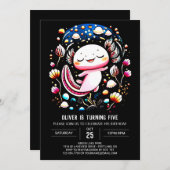 デジタルアクソロテルアンダーザシー誕生日 招待状 (正面/裏面)