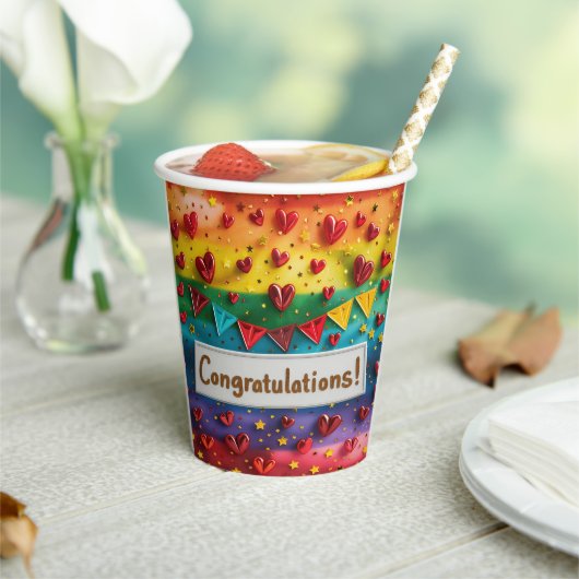 デジタルアートのお祝い 紙コップ (インサイチュ)