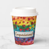 デジタルアートのお祝い 紙コップ (正面)