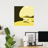 デジタルアートイエロービーチシースケープポスター ポスター (ホームオフィス)