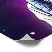 デジタルアートインスタントダウンロード，宇宙宇宙飛行士の猫 ポスター (角)